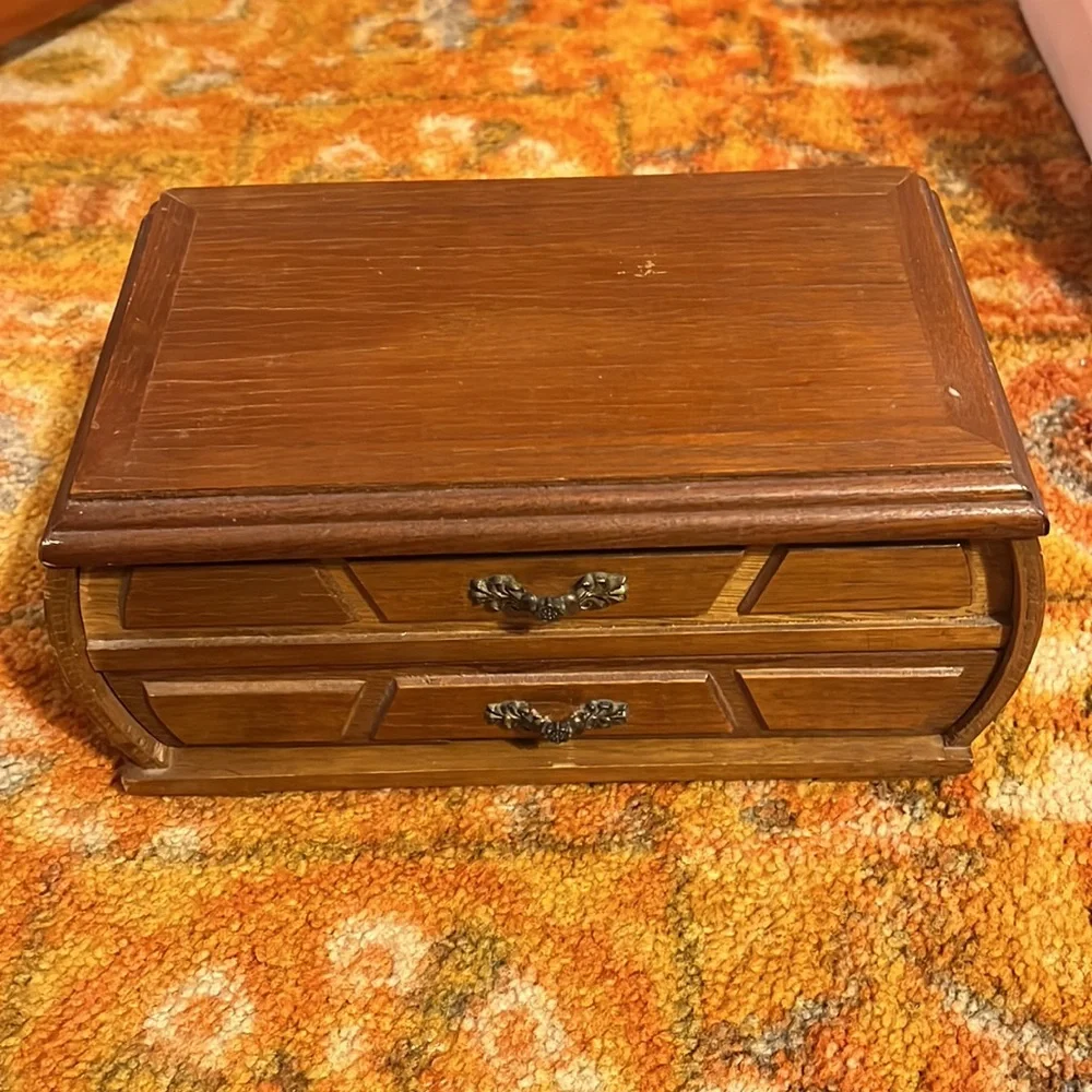 Antique wooden jewelry box